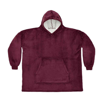 Burgundy - Front - Brand Lab Unisex Adult Sherpa Fleece Hoodie