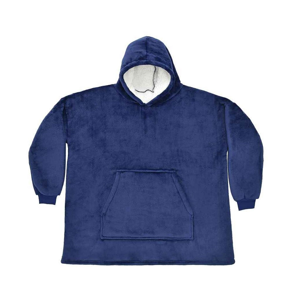 Navy - Front - Brand Lab Unisex Adult Sherpa Fleece Hoodie