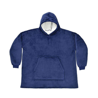 Navy - Front - Brand Lab Unisex Adult Sherpa Fleece Hoodie