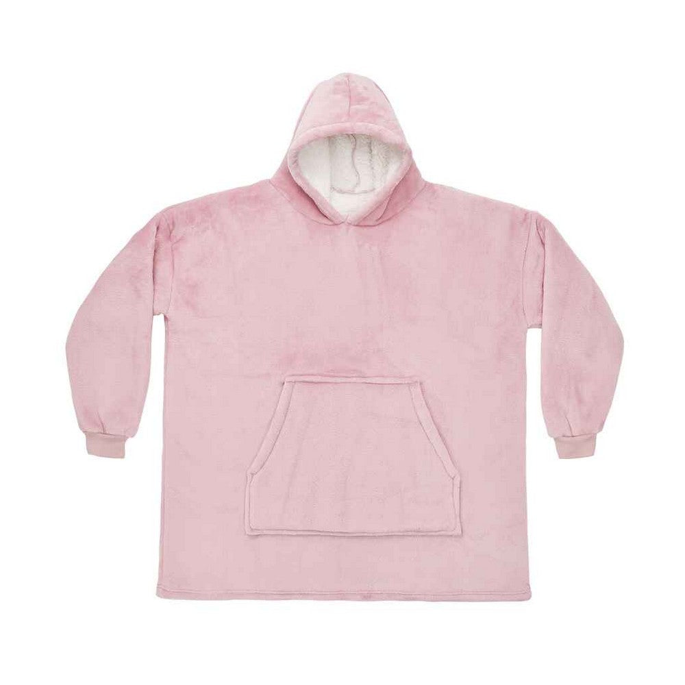 Blush Pink - Front - Brand Lab Unisex Adult Sherpa Fleece Hoodie