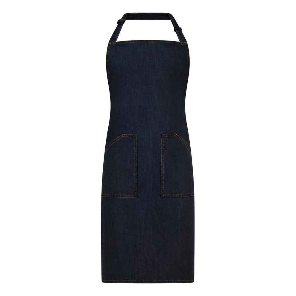 Indigo Denim - Front - Brand Lab Unisex Adult Denim Bibbed Apron