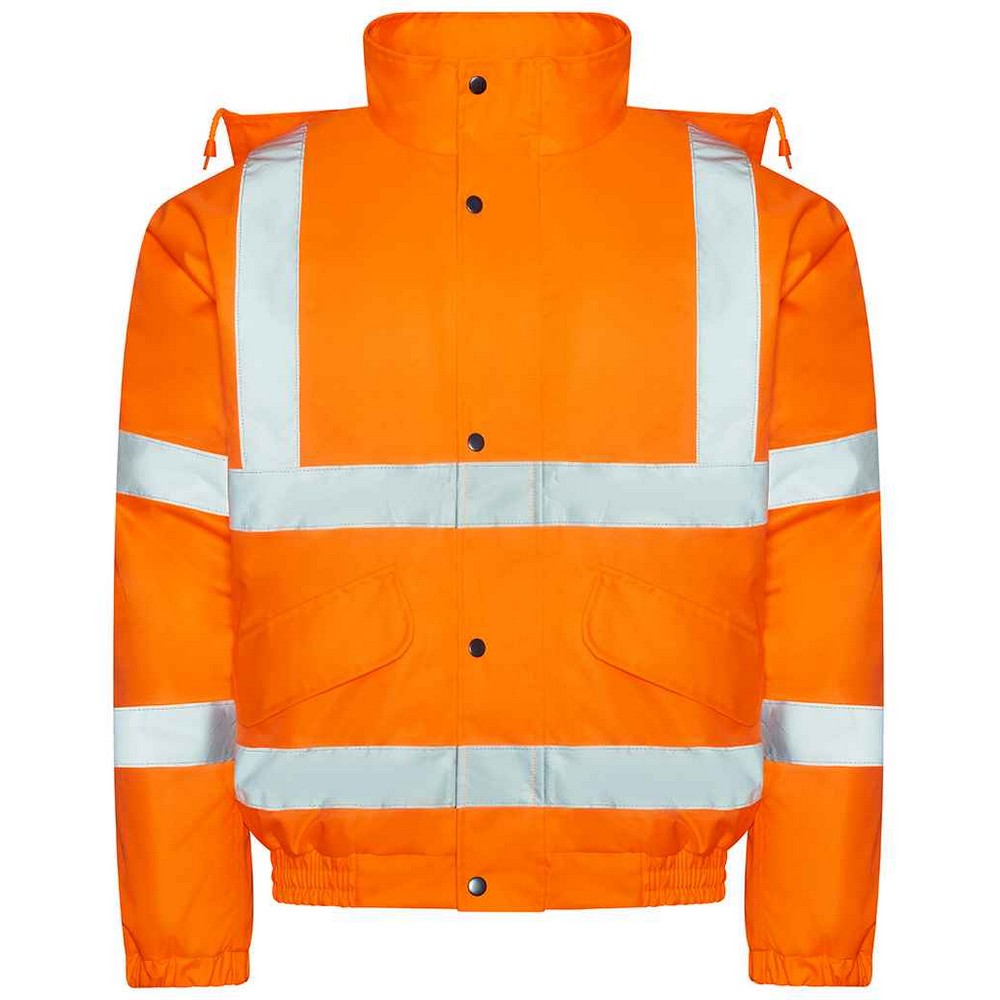 Orange - Back - PRO RTX Mens High-Vis Bomber Jacket