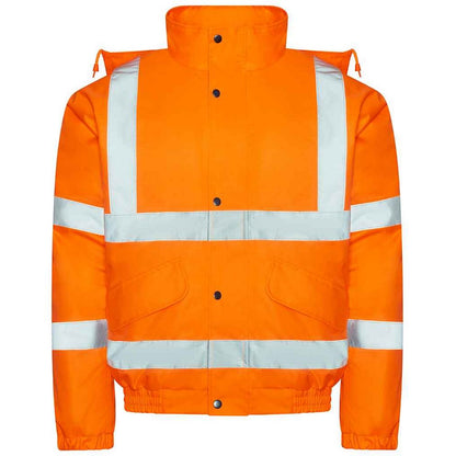 Orange - Back - PRO RTX Mens High-Vis Bomber Jacket