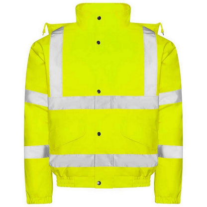 Yellow - Back - PRO RTX Mens High-Vis Bomber Jacket