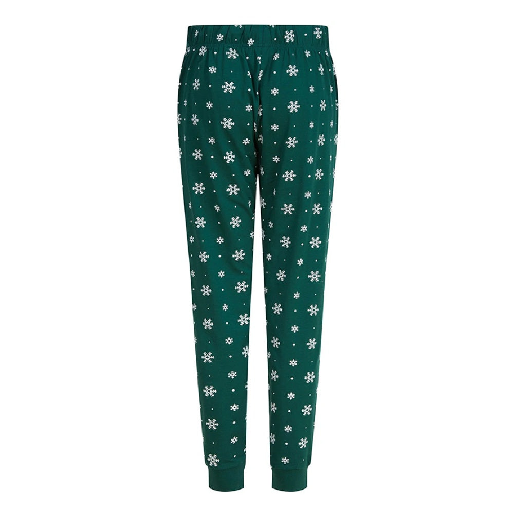 Bottle Green - Back - SF Minni Womens-Ladies Snowflake Lounge Pants