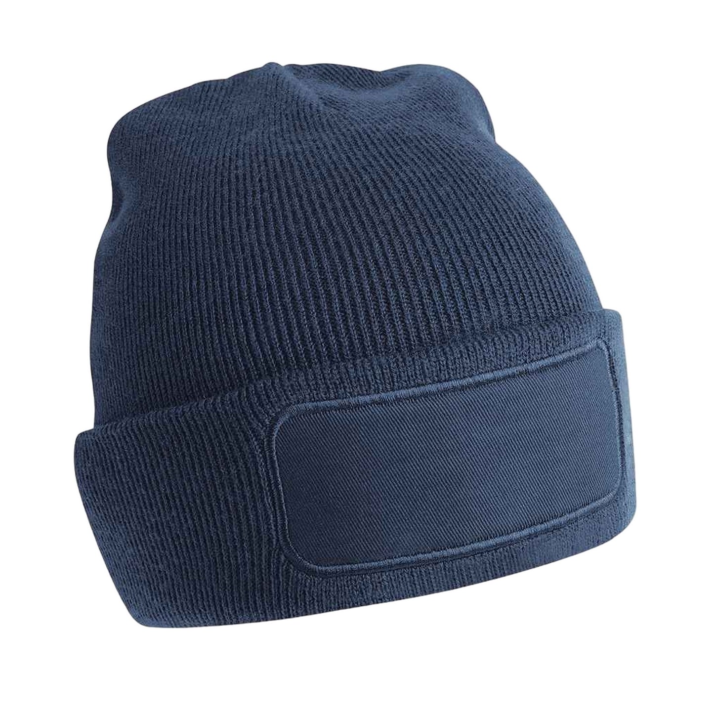 French Navy - Front - Beechfield Unisex Adult Patch Beanie