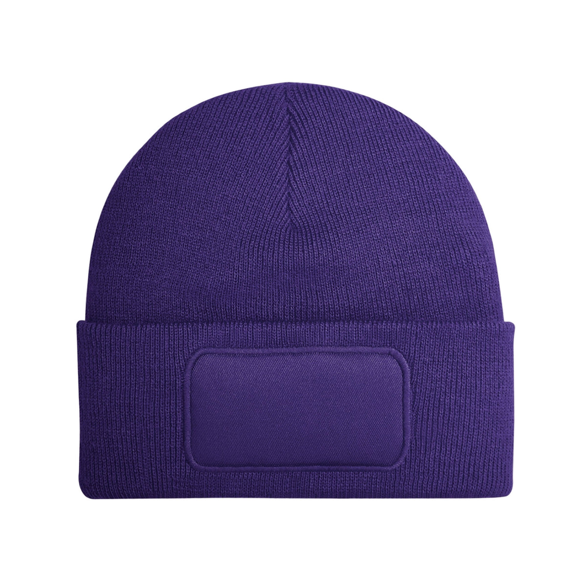 Purple - Front - Beechfield Unisex Adult Patch Beanie