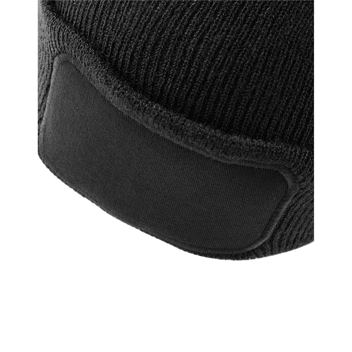Black - Back - Beechfield Unisex Adult Patch Beanie
