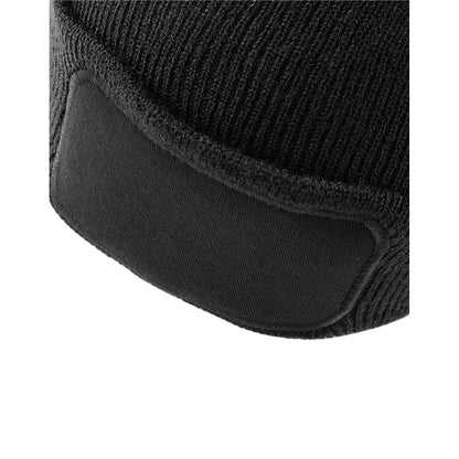 Black - Back - Beechfield Unisex Adult Patch Beanie