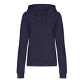New French Navy - Front - Awdis Womens-Ladies College Zoodie Hoodie