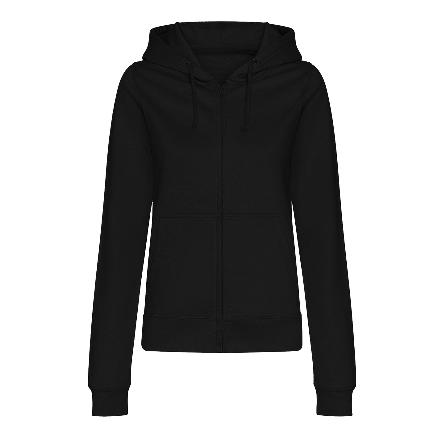 Deep Black - Front - Awdis Womens-Ladies College Zoodie Hoodie