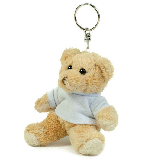 Light Brown-White - Front - Mumbles Teddy Bear Keyring