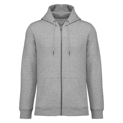Moon Grey Heather - Front - Native Spirit Unisex Adult Full Zip Hoodie