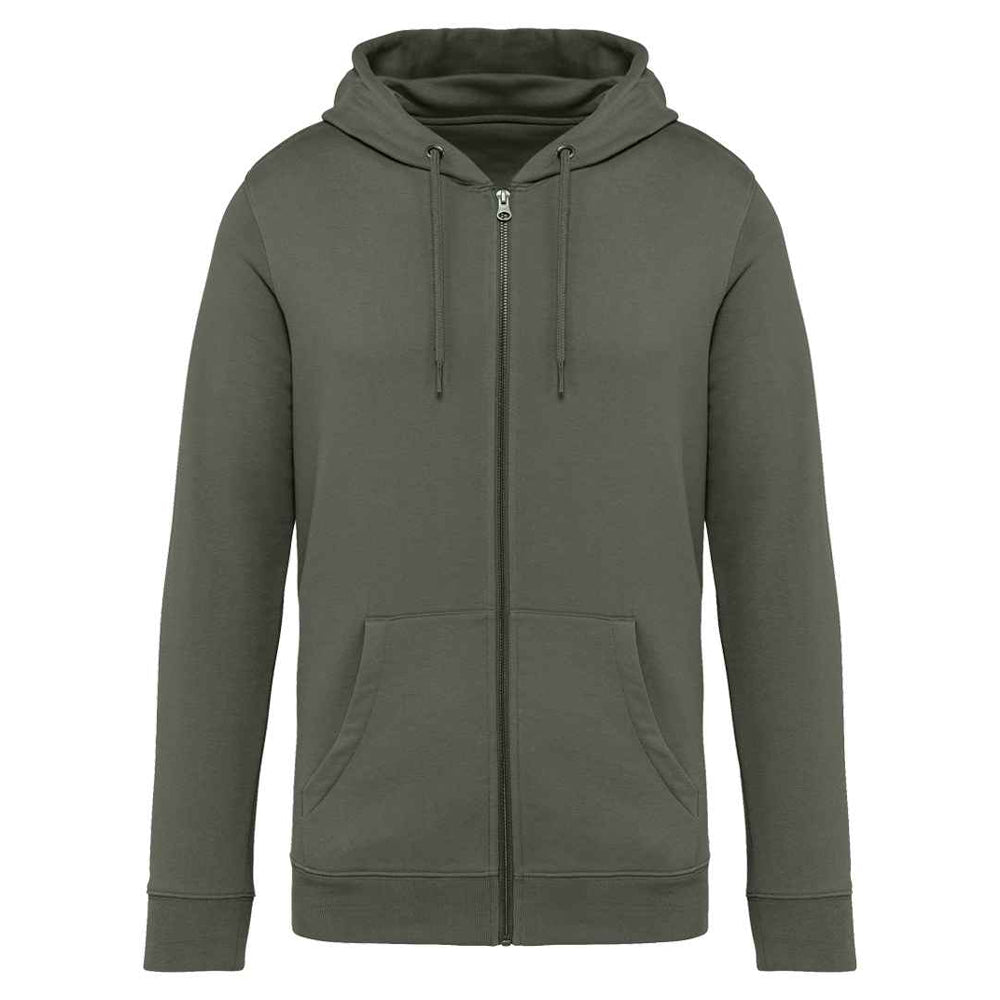 Organic Khaki - Front - Native Spirit Unisex Adult Full Zip Hoodie