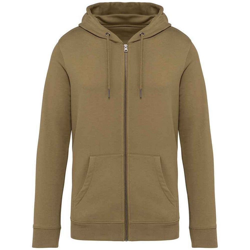Light Olive - Front - Native Spirit Unisex Adult Full Zip Hoodie