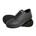 Black - Back - AFD Unisex Adult Retro Leather Safety Trainers