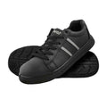 Black - Back - Dennys Unisex Adult Leather Safety Trainers