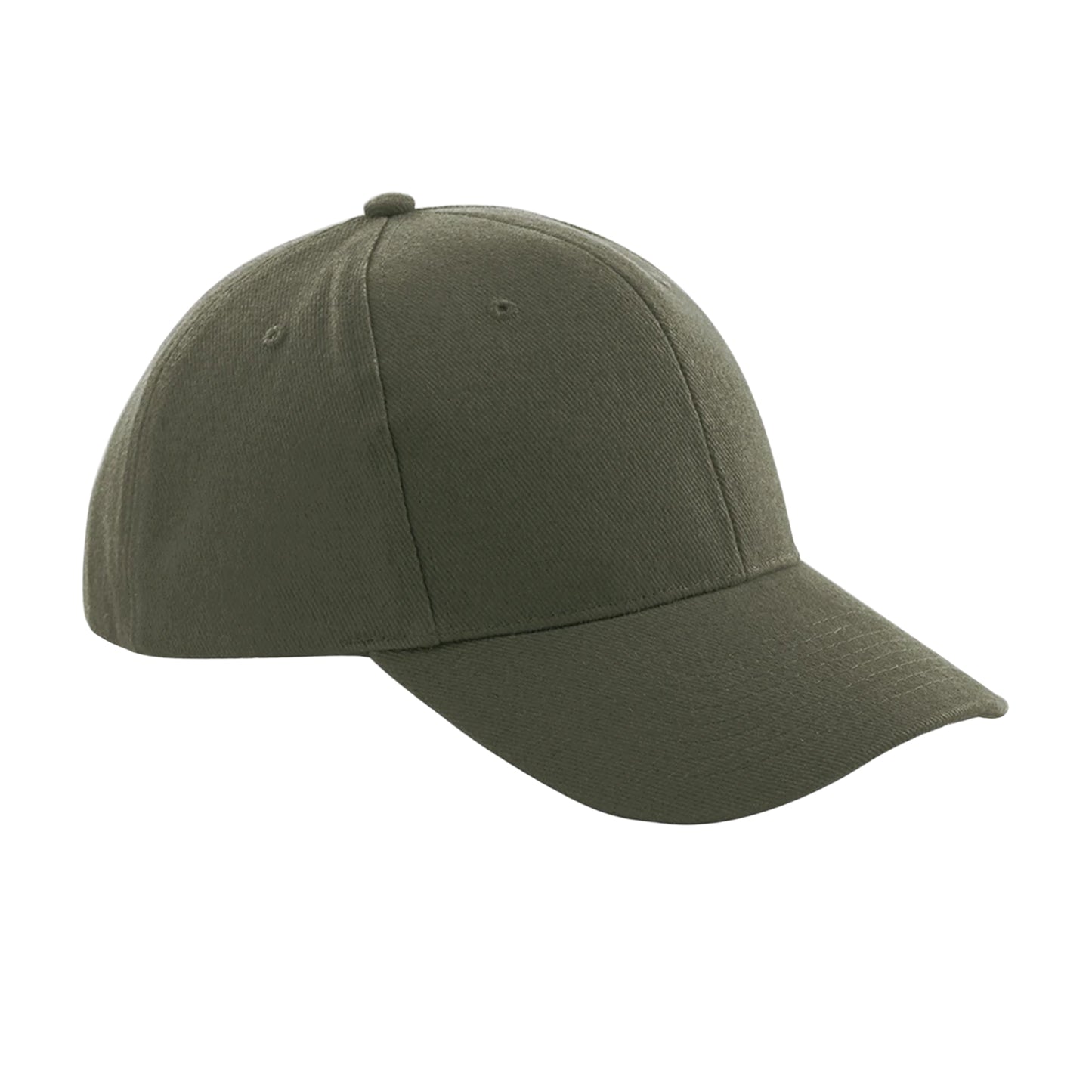 Olive Green - Front - Beechfield Pro-Style Brushed Cotton Heavy Cap