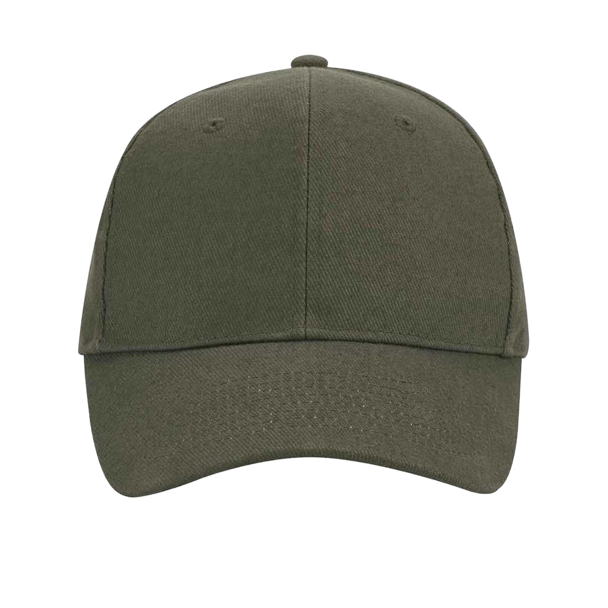 Olive Green - Side - Beechfield Pro-Style Brushed Cotton Heavy Cap