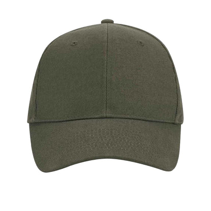 Olive Green - Side - Beechfield Pro-Style Brushed Cotton Heavy Cap