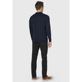 Navy - Back - Brook Taverner Mens Casper Knitted Long-Sleeved Polo Shirt