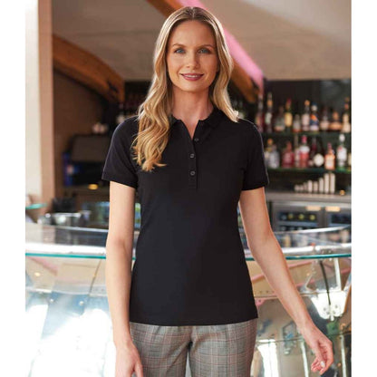 Black - Back - Brook Taverner Womens-Ladies Arlington Cotton Polo Shirt