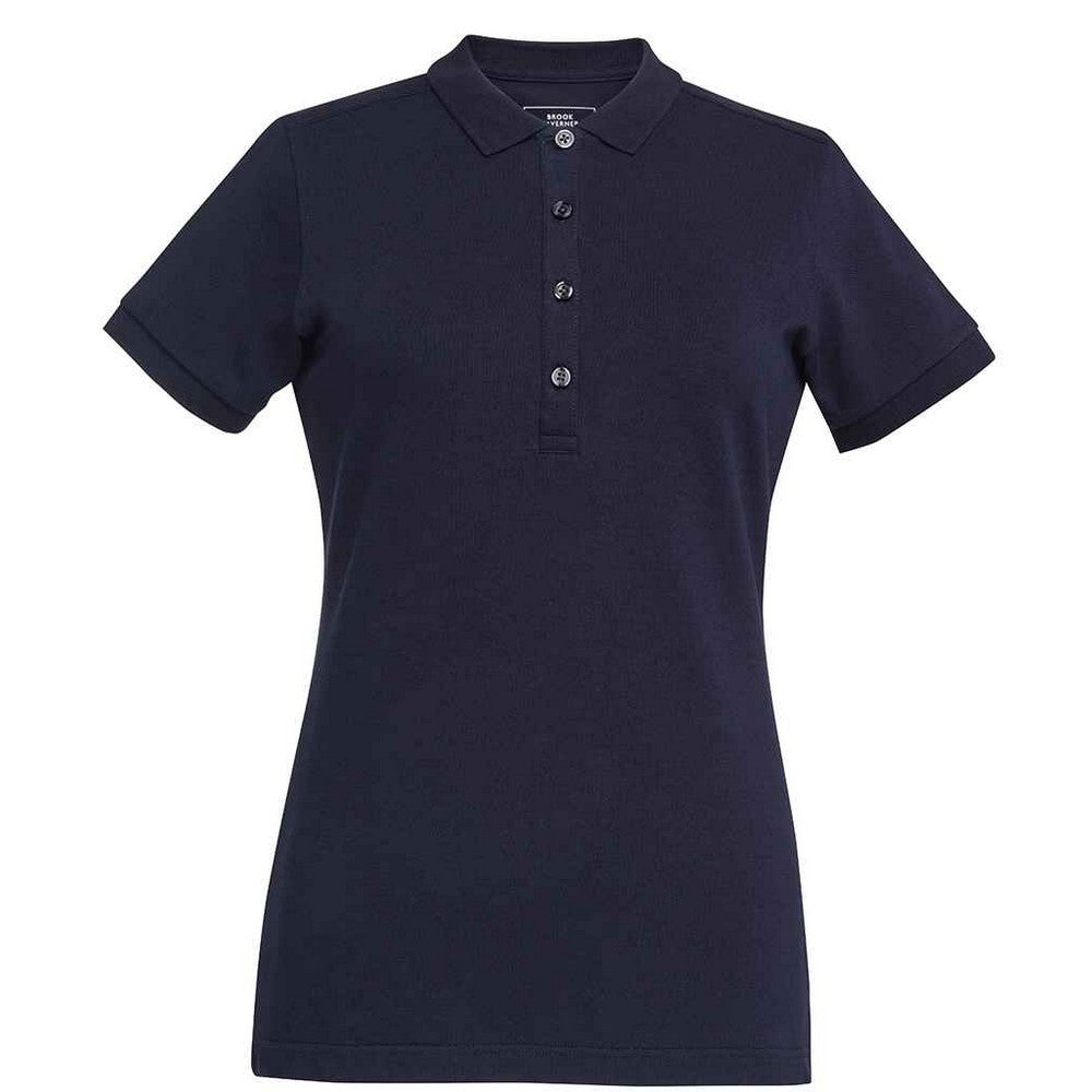 Navy - Front - Brook Taverner Womens-Ladies Arlington Cotton Polo Shirt