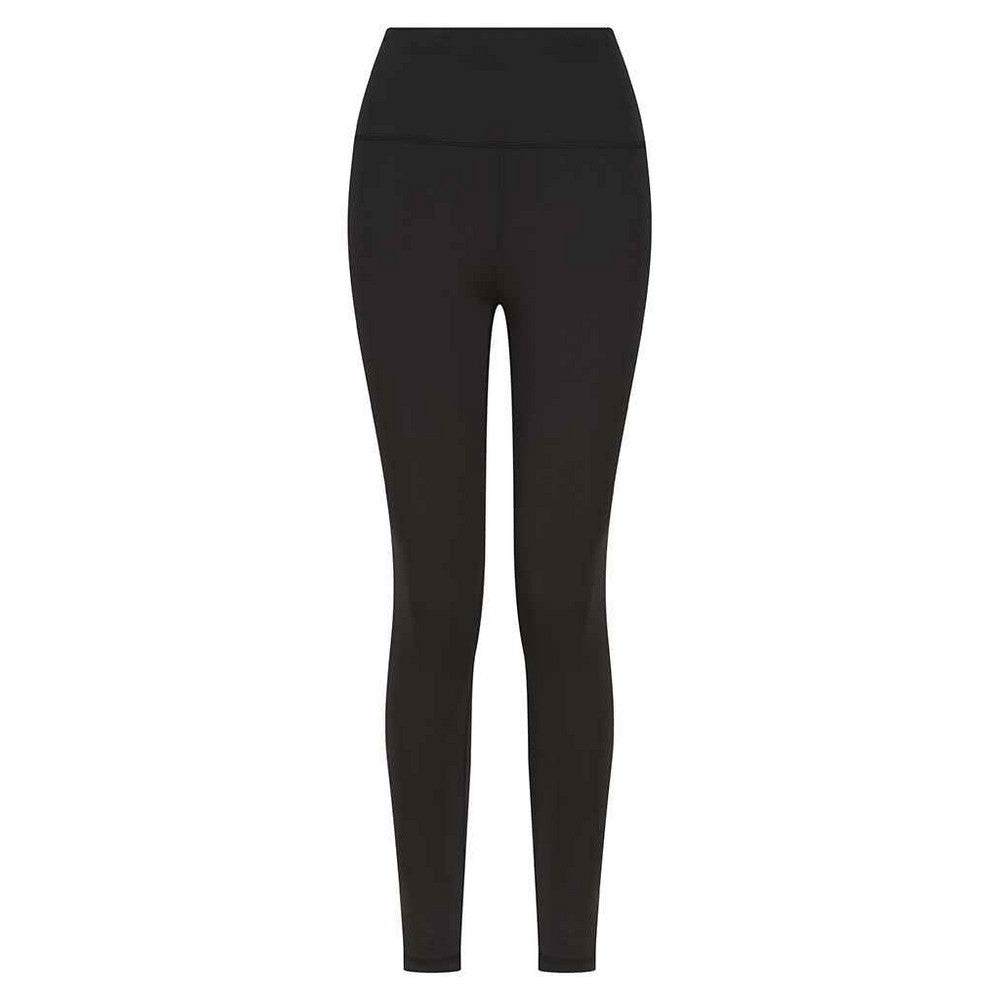 Black - Front - Finden & Hales Womens-Ladies Team Leggings