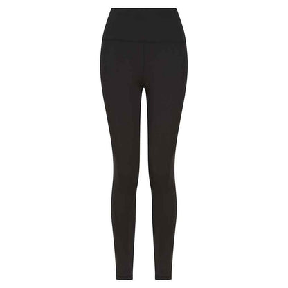 Black - Front - Finden & Hales Womens-Ladies Team Leggings