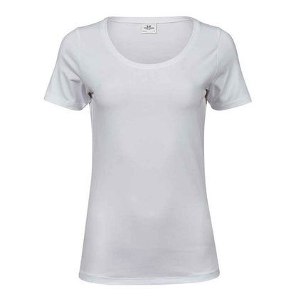 White - Front - Tee Jays Womens-Ladies Stretch T-Shirt