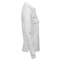 White - Back - Tee Jays Womens-Ladies Luxury Stretch Long-Sleeved Polo Shirt