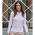 White - Lifestyle - Tee Jays Womens-Ladies Luxury Stretch Long-Sleeved Polo Shirt