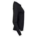 Black - Back - Tee Jays Womens-Ladies Luxury Stretch Long-Sleeved Polo Shirt