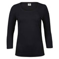 Black - Front - Tee Jays Womens-Ladies Stretch 3-4 Sleeve T-Shirt
