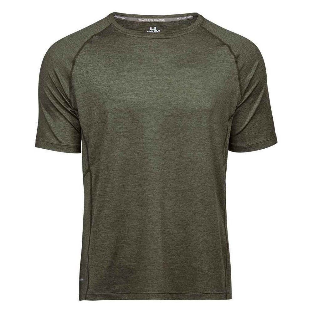 Olive Melange - Front - Tee Jays Mens CoolDry T-Shirt