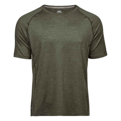 Olive Melange - Front - Tee Jays Mens CoolDry T-Shirt