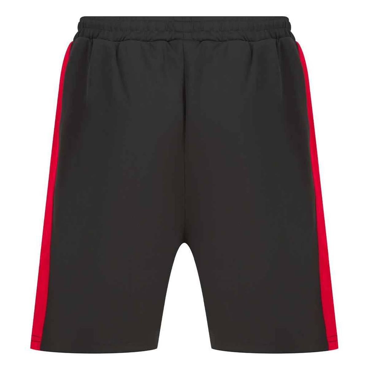 Black-Red - Lifestyle - Finden & Hales Mens Knitted Shorts