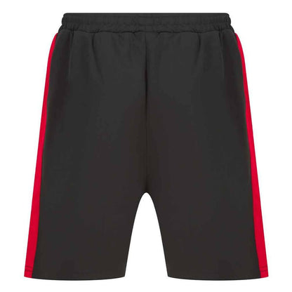 Black-Red - Lifestyle - Finden & Hales Mens Knitted Shorts