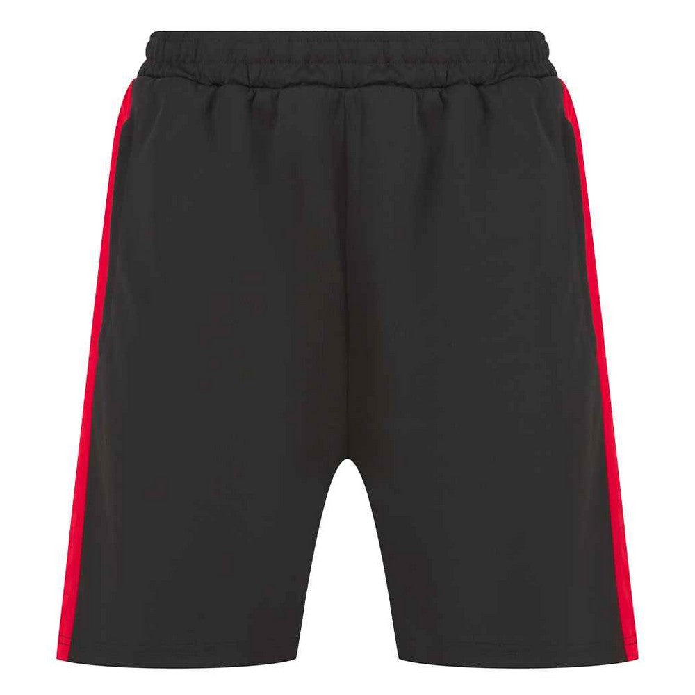 Black-Red - Front - Finden & Hales Mens Knitted Shorts