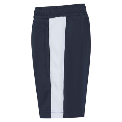 Navy-White - Side - Finden & Hales Mens Knitted Shorts