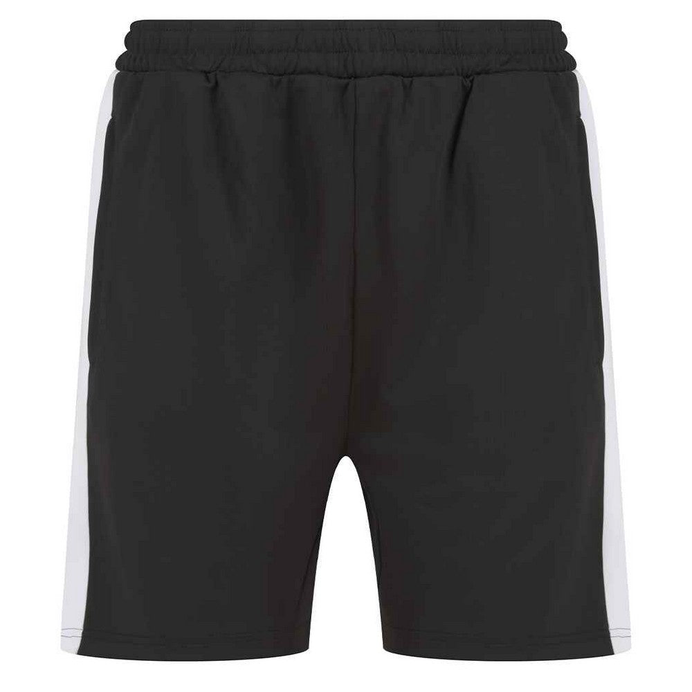 Black-White - Front - Finden & Hales Mens Knitted Shorts