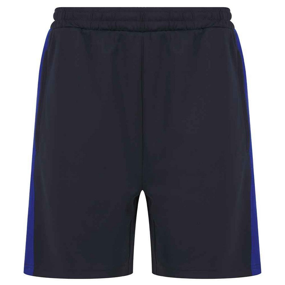 Navy-Royal Blue - Front - Finden & Hales Mens Knitted Shorts