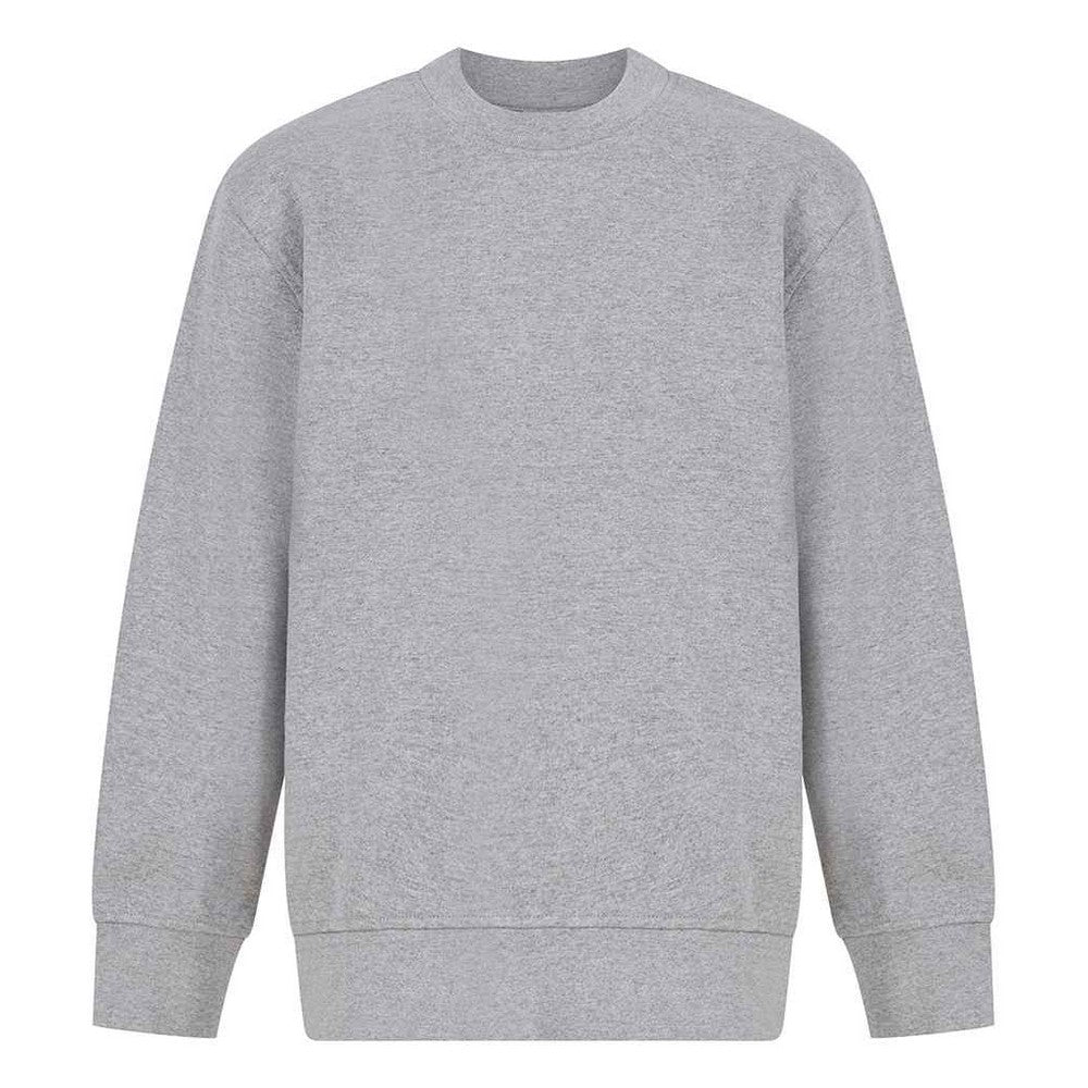 Heather Grey - Front - SF Minni Childrens-Kids Curved Hem Sweatshirt