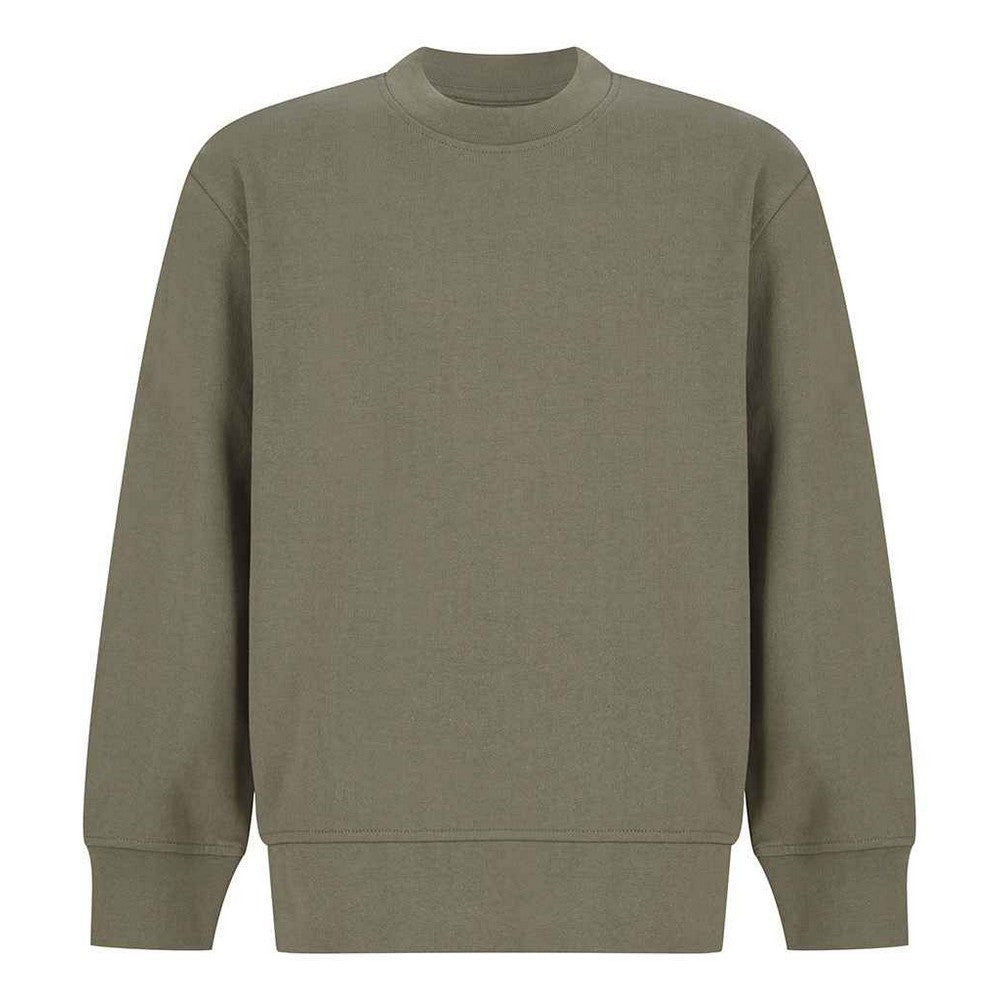 Khaki - Front - SF Minni Childrens-Kids Curved Hem Sweatshirt