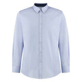 Light Blue-Navy - Front - Kustom Kit Mens Premium Contrast Oxford Formal Shirt