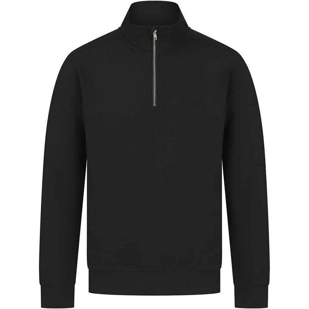 Black - Front - Henbury Unisex Adult Sustainable Quarter Zip Sweatshirt