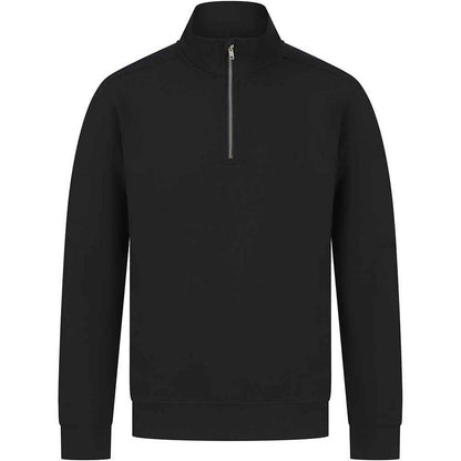 Black - Front - Henbury Unisex Adult Sustainable Quarter Zip Sweatshirt
