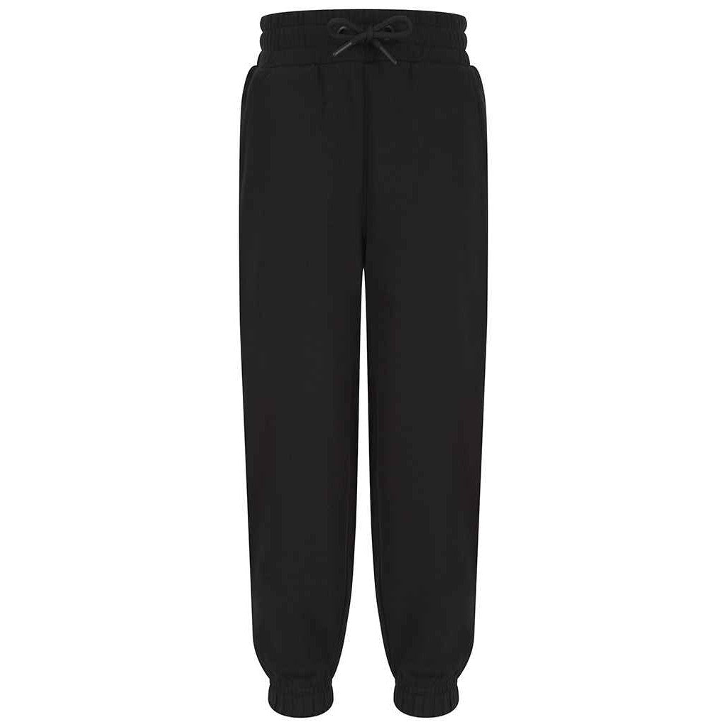 Black - Front - SF Minni Childrens-Kids Sustainable Cuffed Ankle Jogging Bottoms