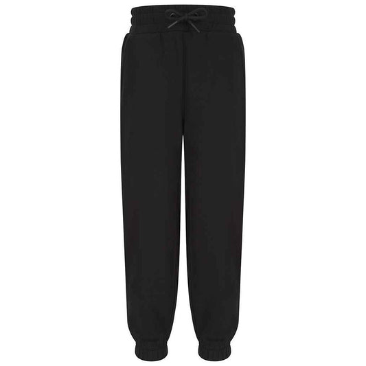 Black - Front - SF Minni Childrens-Kids Sustainable Cuffed Ankle Jogging Bottoms