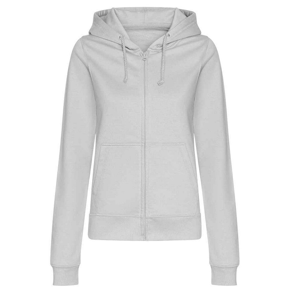 Heather Grey - Front - Awdis Womens-Ladies Full Zip Hoodie